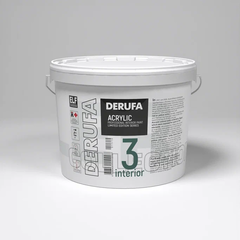 Краска Derufa Интерьер-3 для стен и потолков, для влажных помещений 9 л